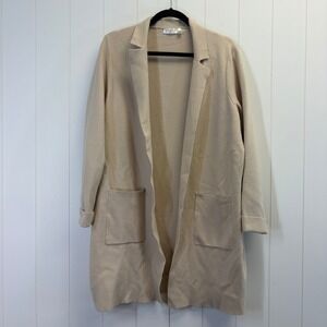 Cloth By Design Minimalist Cardigan Sweater Women Large Neutral Quiet Luxury